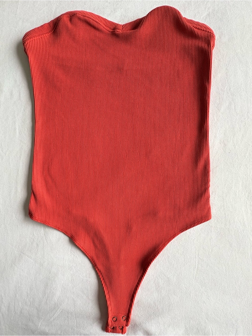 Abercrombie Soft A&F Ribbed Bodysuit Rust Copper M coral